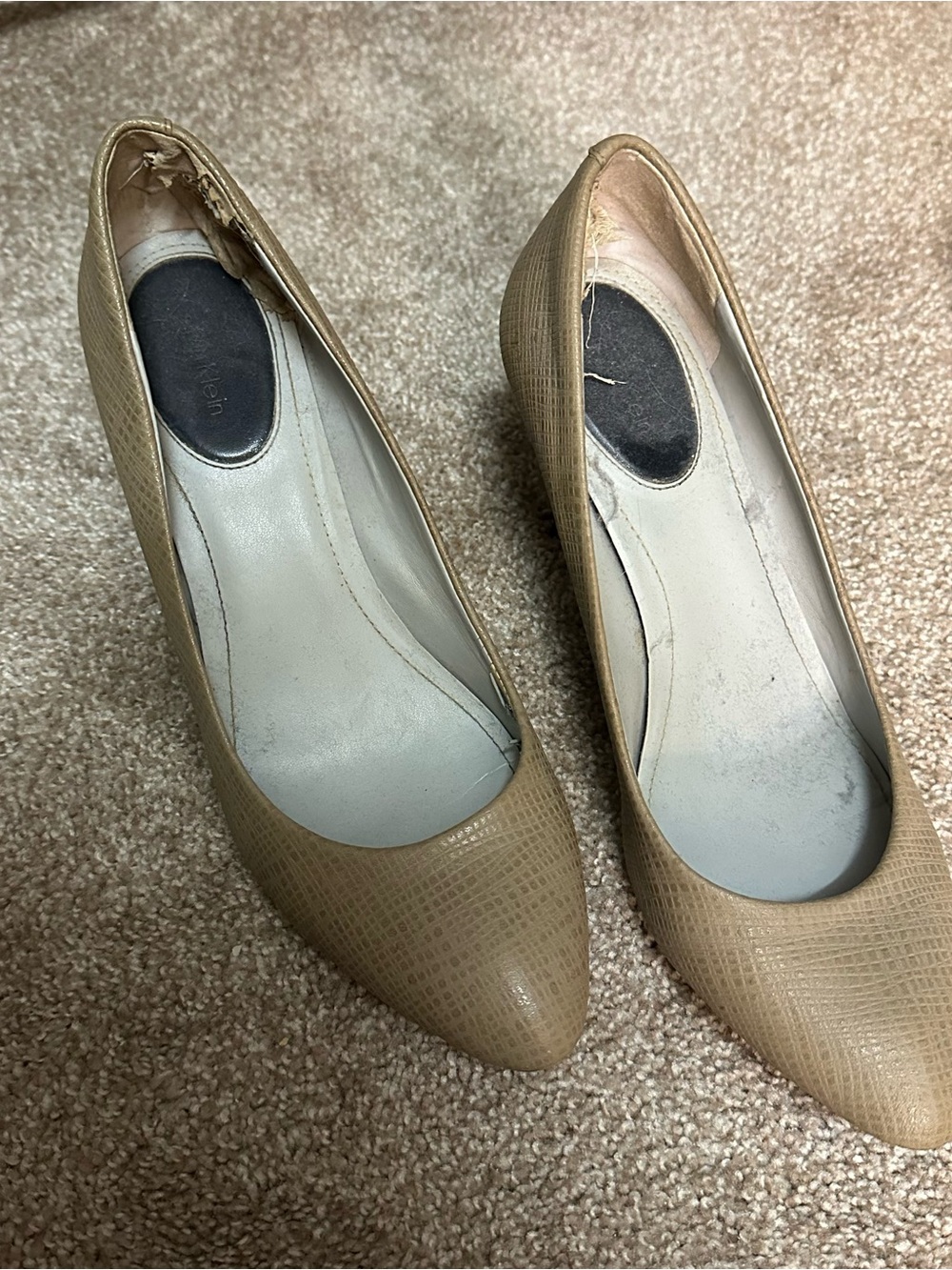 Calvin Klein Tan Pointed Toe Pumps